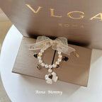 Pet Jewelry Accessories Fine Chic Pearl Beaded Necklace Bib Flower Bow Pendant Collar For Small Medium Dog Poodle Puppy Supplies Fashioned Furbabies