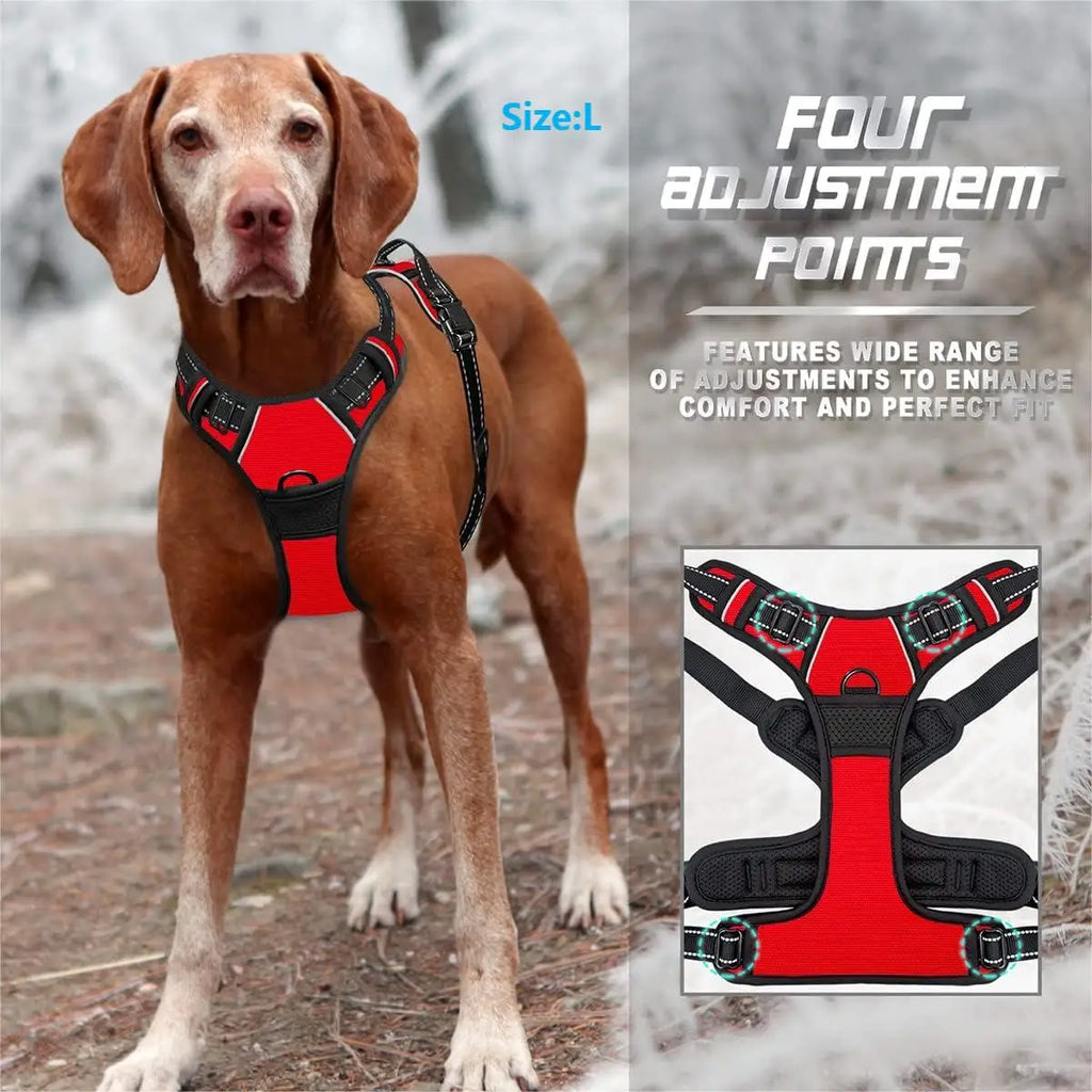 Adjustable No-Pull Dog Harness — Front Clip, Reflective & Top Handle for Medium to Large Dogs | 8 Colors | S–XL