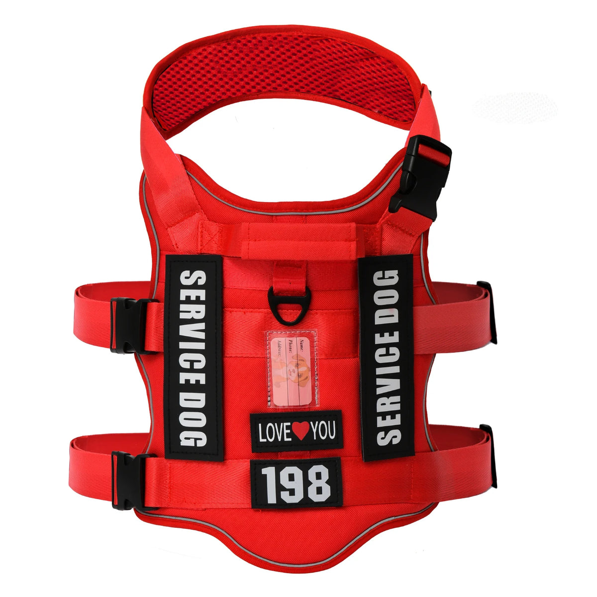 Service Dog Vest & No-Pull Harness with 4 Patches — Reflective, Padded Handle | S, M, L