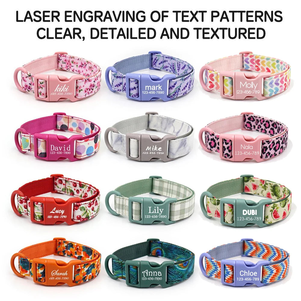 Luxury Bow Dog Collar Set | Cotton & Polyester | XS–XL | With Leash & Poop Bag