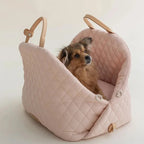 Dog Carrier Handbag Luxury Car Seat Pet Travel Bed for Small Dogs Cat Portable Washable Puppy Carrier Tote Safety Pet Booster Fashioned Furbabies