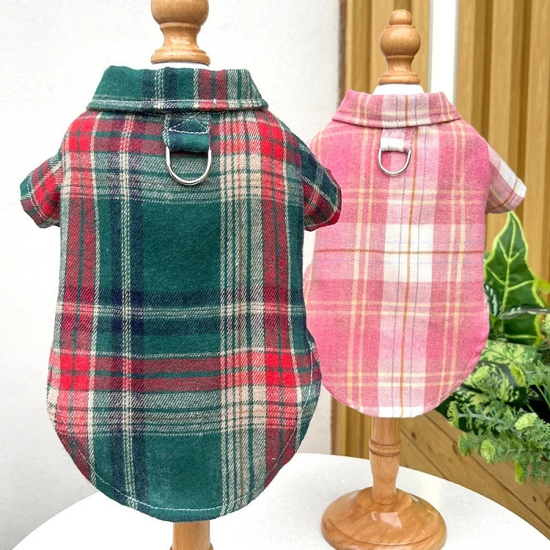 Pet Shirt for Small Large Dogs Classical Plaid Dog Clothes Breathable Puppy Coat Autumn Cat Shirt Fashion Pet Costumes Dog Vest