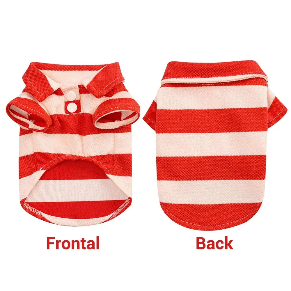 Lightweight Striped Dog Polo Shirt