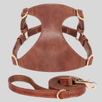 The Milano Leather Harness & Leash Set