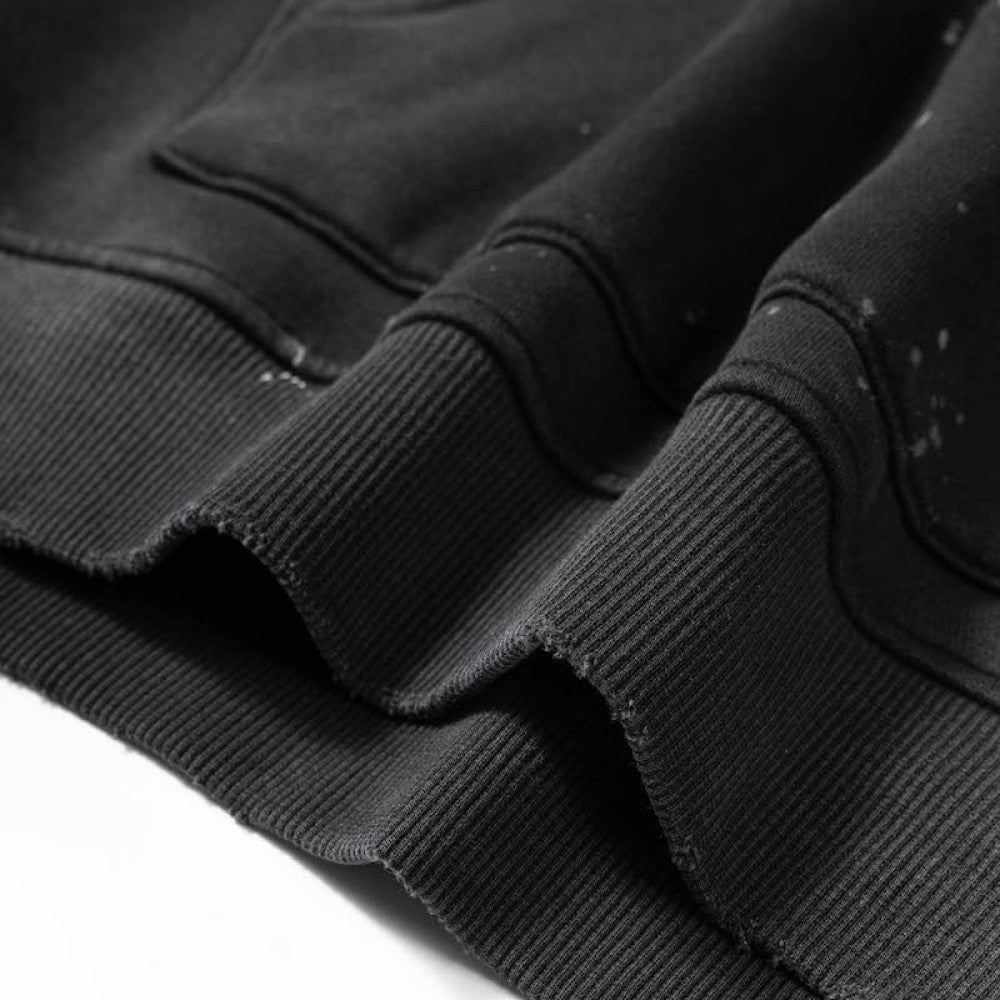 Vintage Wash Frayed Fleece Hoodie