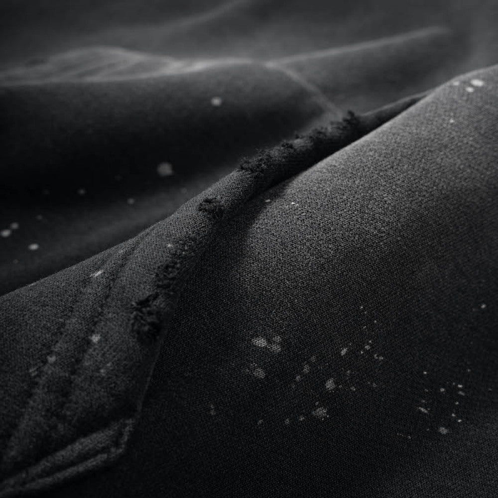 Vintage Wash Frayed Fleece Hoodie