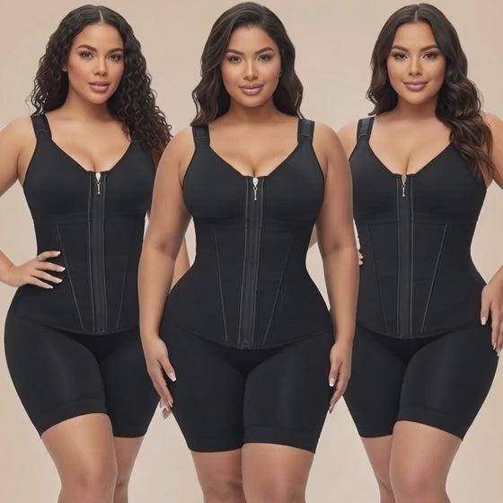Colombian Fajas Waist Trainer – 17 Steel Bones & Triple-Hook Compression