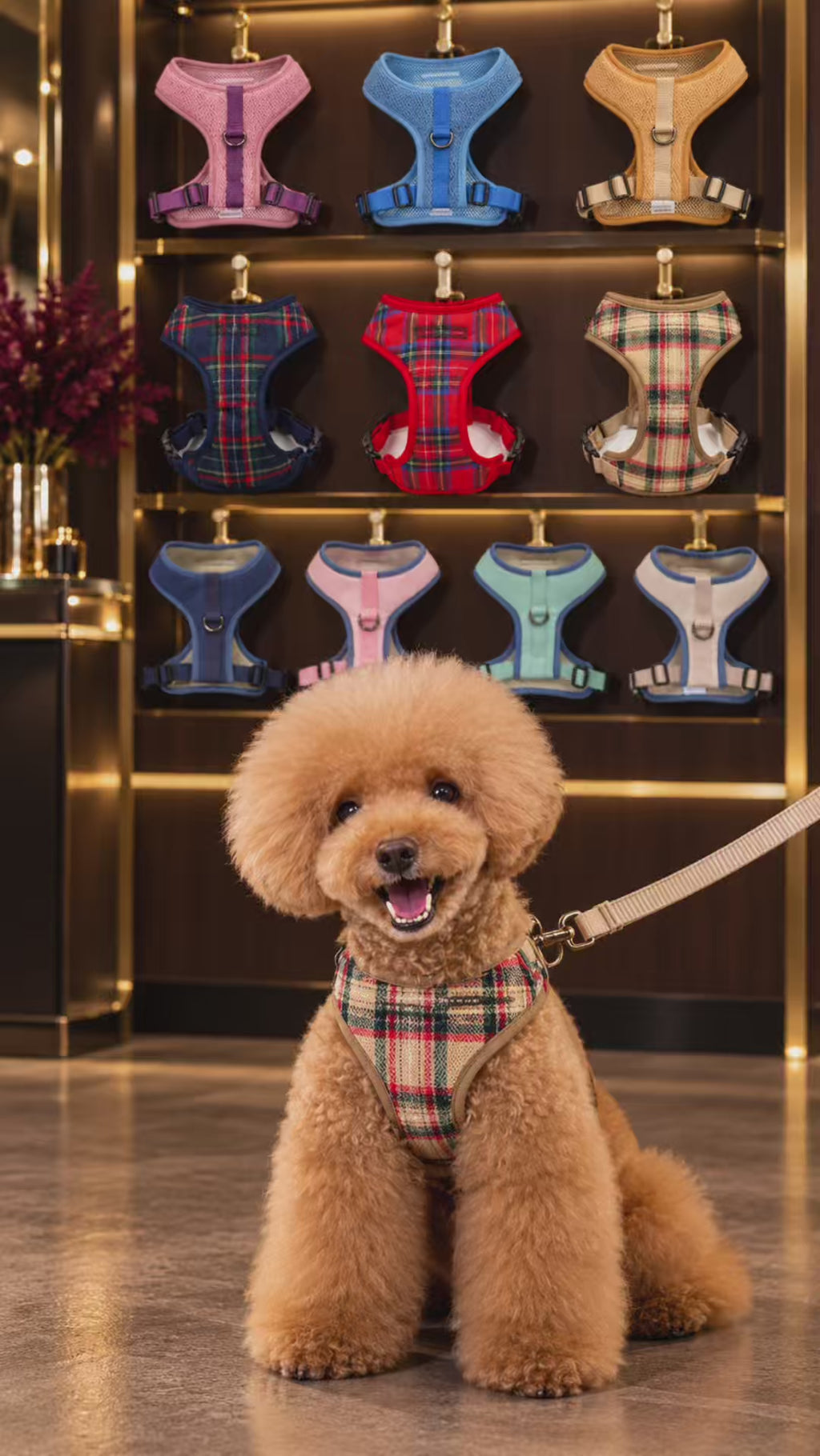 Dog Harness & Leash Set — Soft Vest with 47" Leash for Small & Medium Dogs | Lattice, Denim, Velvet & Print Styles