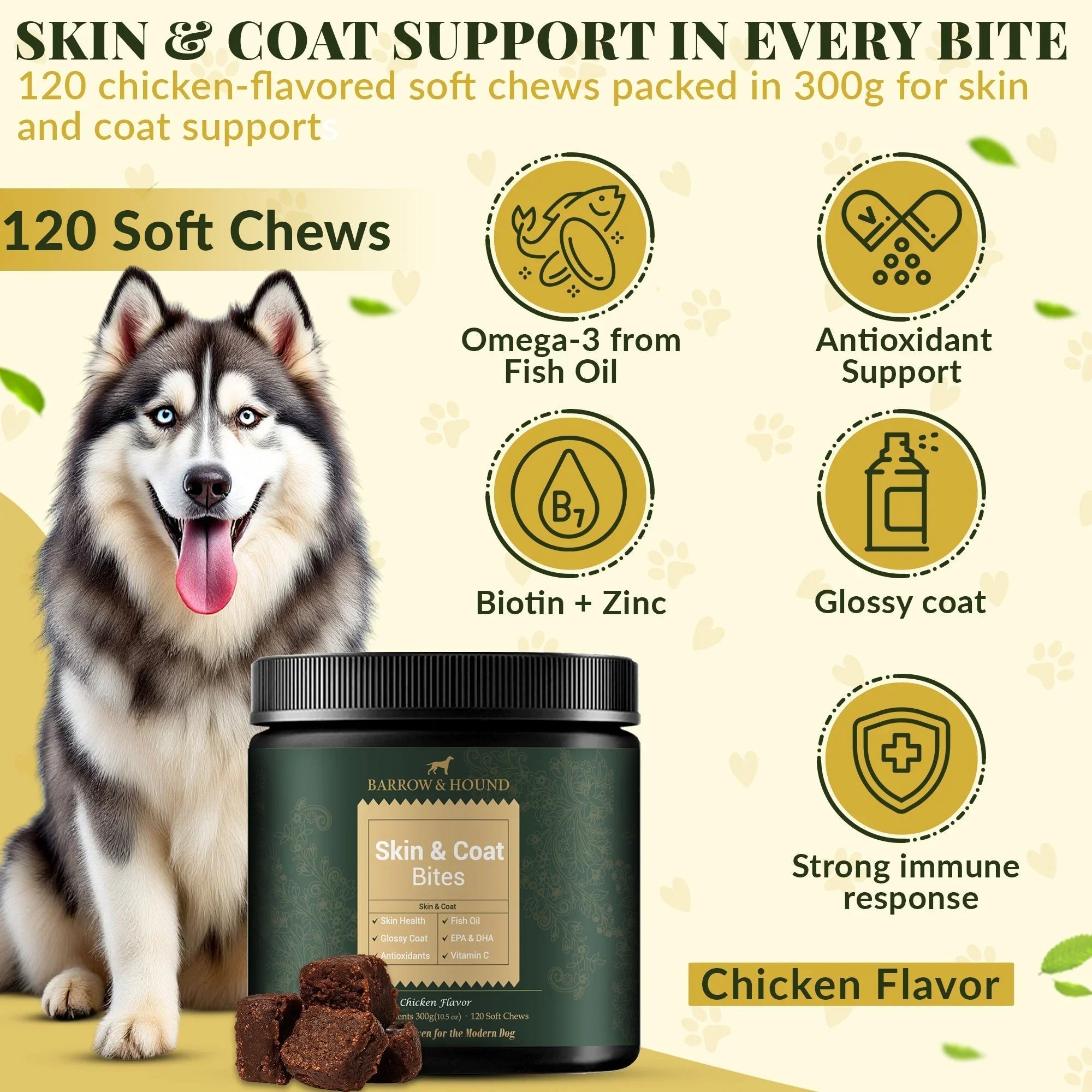 Skin & Coat Bites for Dogs – Shine, Strength & Allergy Relief Barrow & Hound